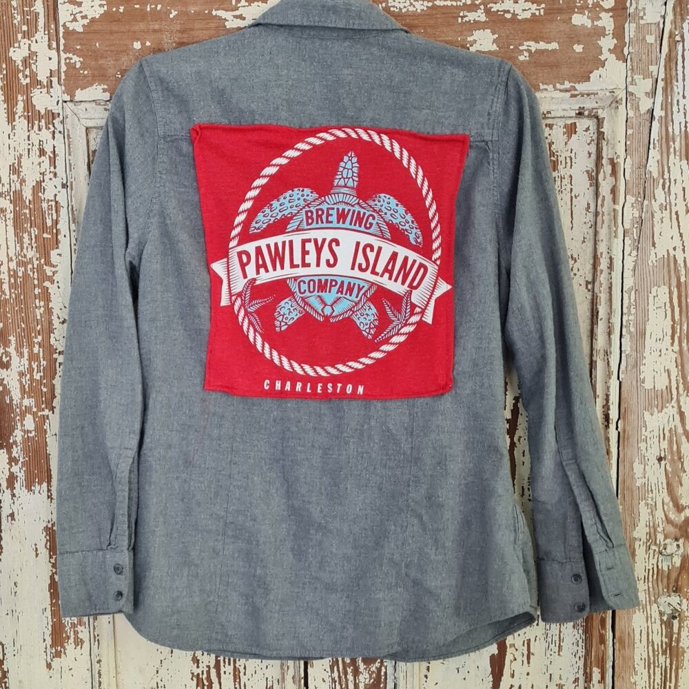Handcrafted, unique flannel shirts, with cool patches, Size S
